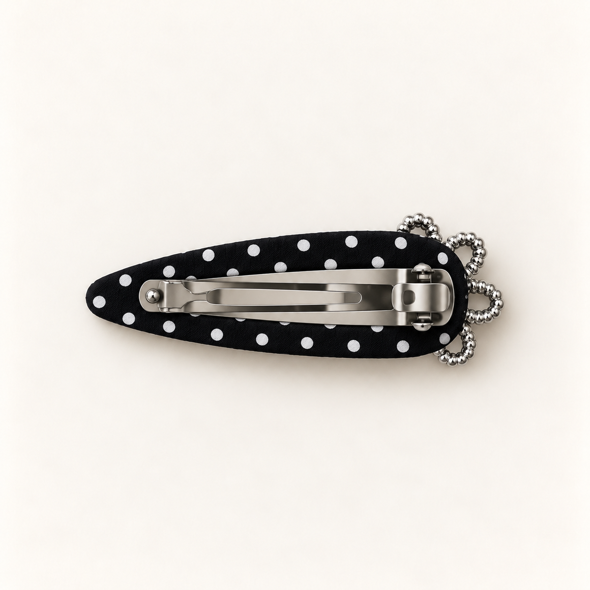 cotivie Noir Polka Dot Flower Barrette