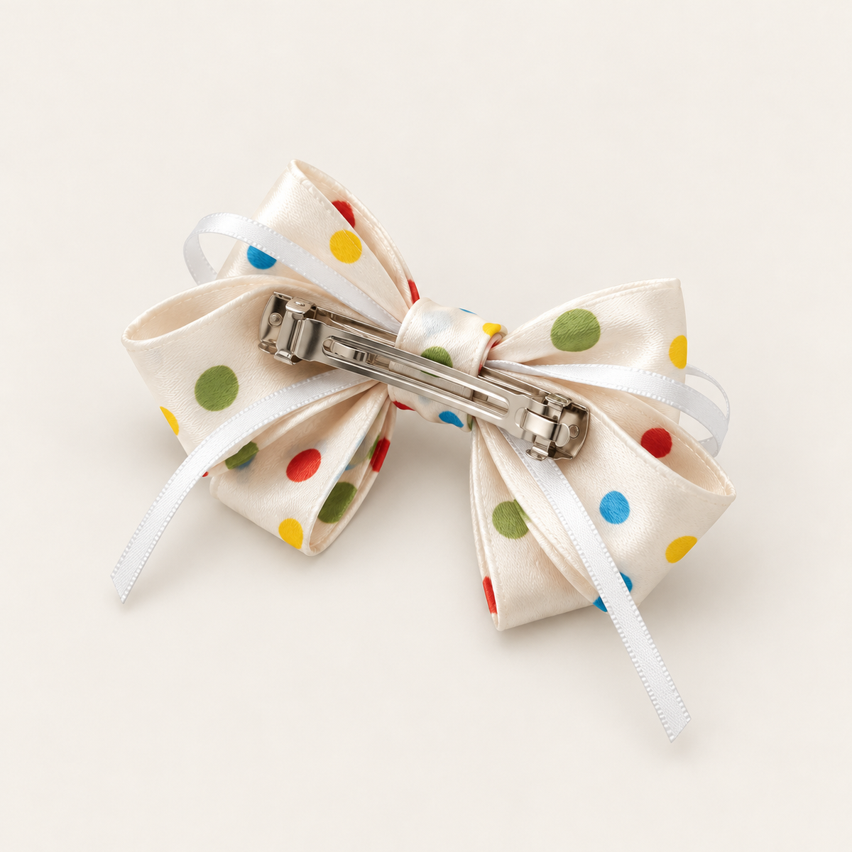 cotivie Polka Dot Satin Bow Hair Clip