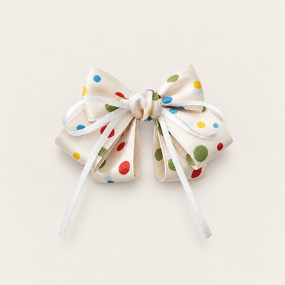 cotivie Polka Dot Satin Bow Hair Clip