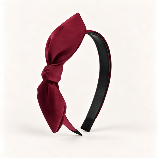 cotivie Ruby Satin Bow Headband