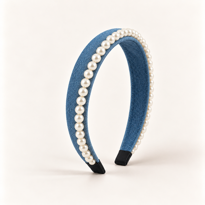 cotivie Denim Pearl Headband