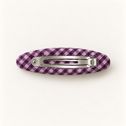 cotivie Violet Gingham Flower Barrette