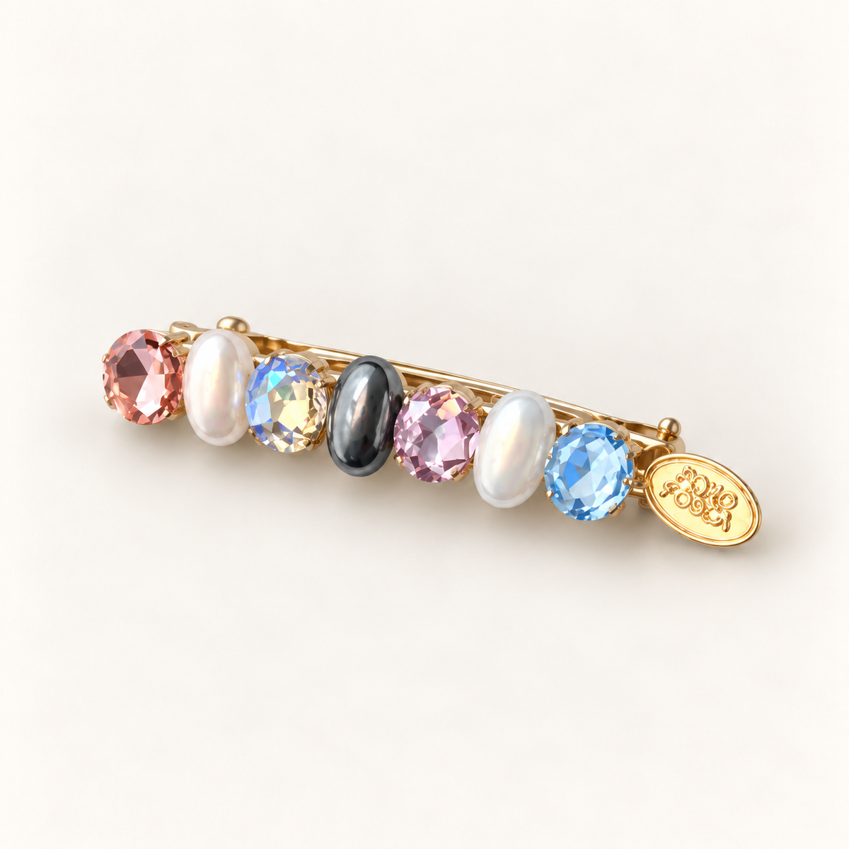 cotivie Gemstone Pearl Barrette