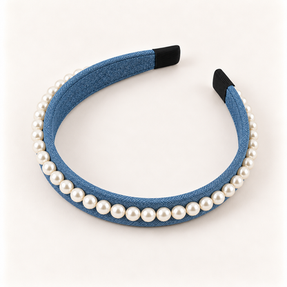 cotivie Denim Pearl Headband
