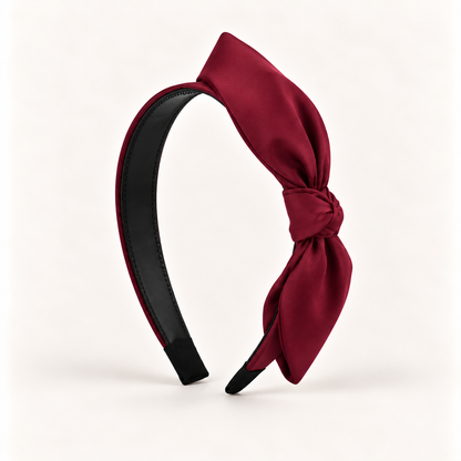 cotivie Ruby Satin Bow Headband