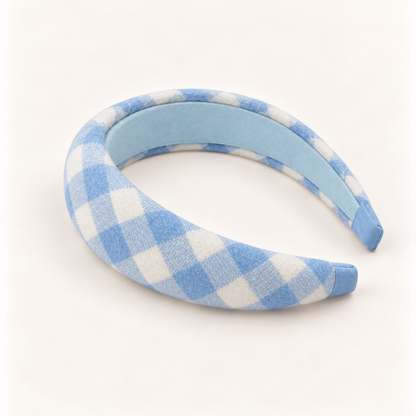 cotivie Sky Gingham Padded Headband