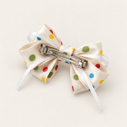 cotivie Polka Dot Satin Bow Hair Clip