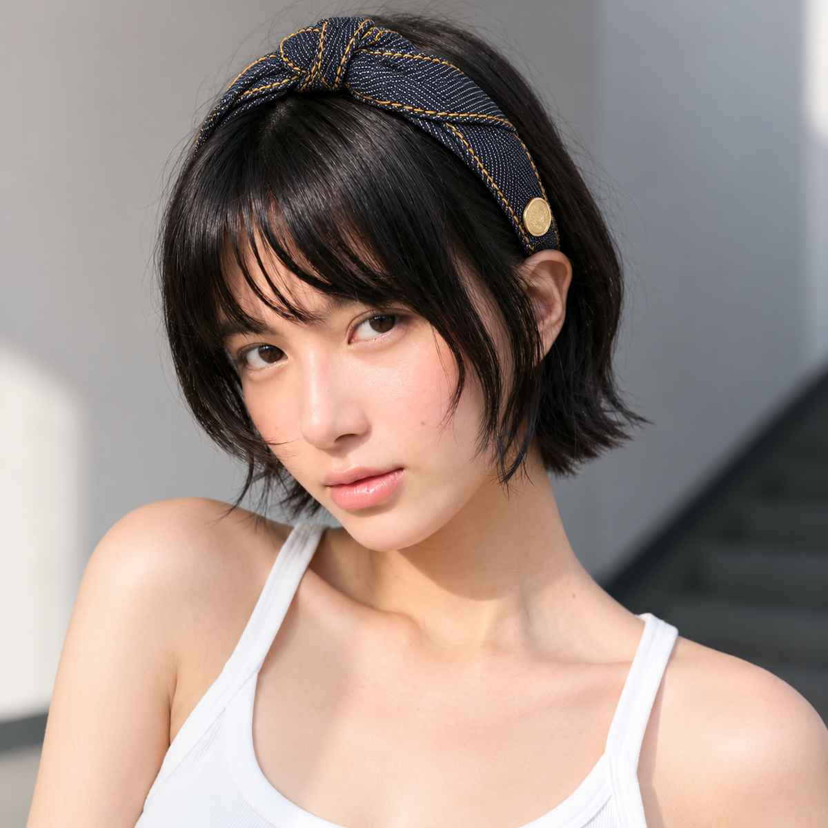 cotivie Denim Knot Headband