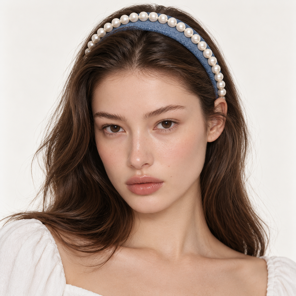 cotivie Denim Pearl Headband