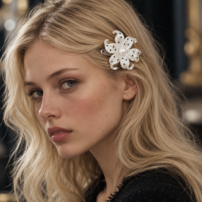 cotivie Celestial Pearl Flower Barrette