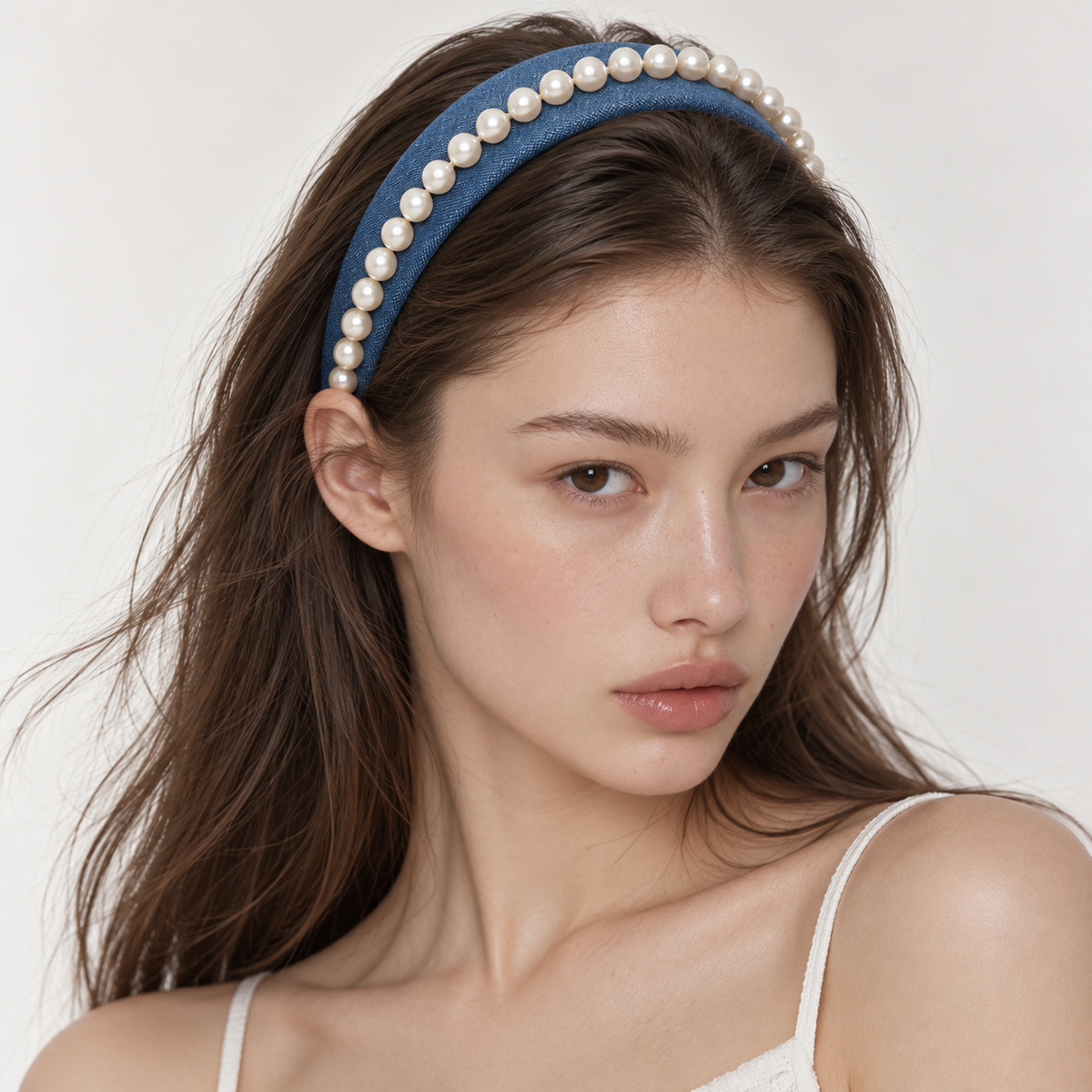 cotivie Denim Pearl Headband