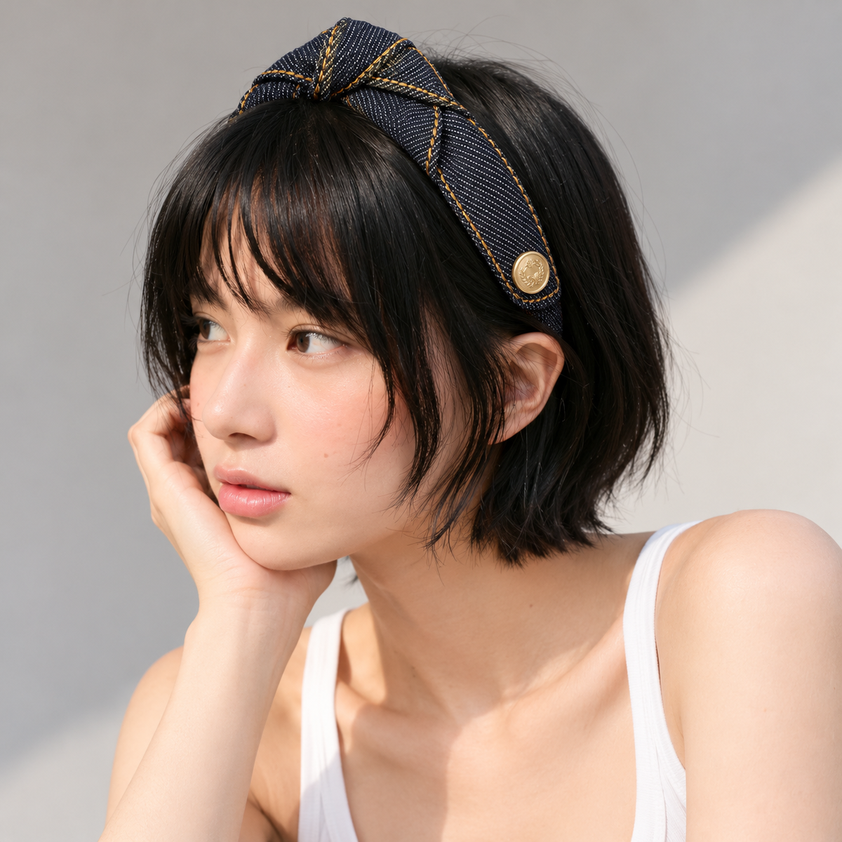 cotivie Denim Knot Headband
