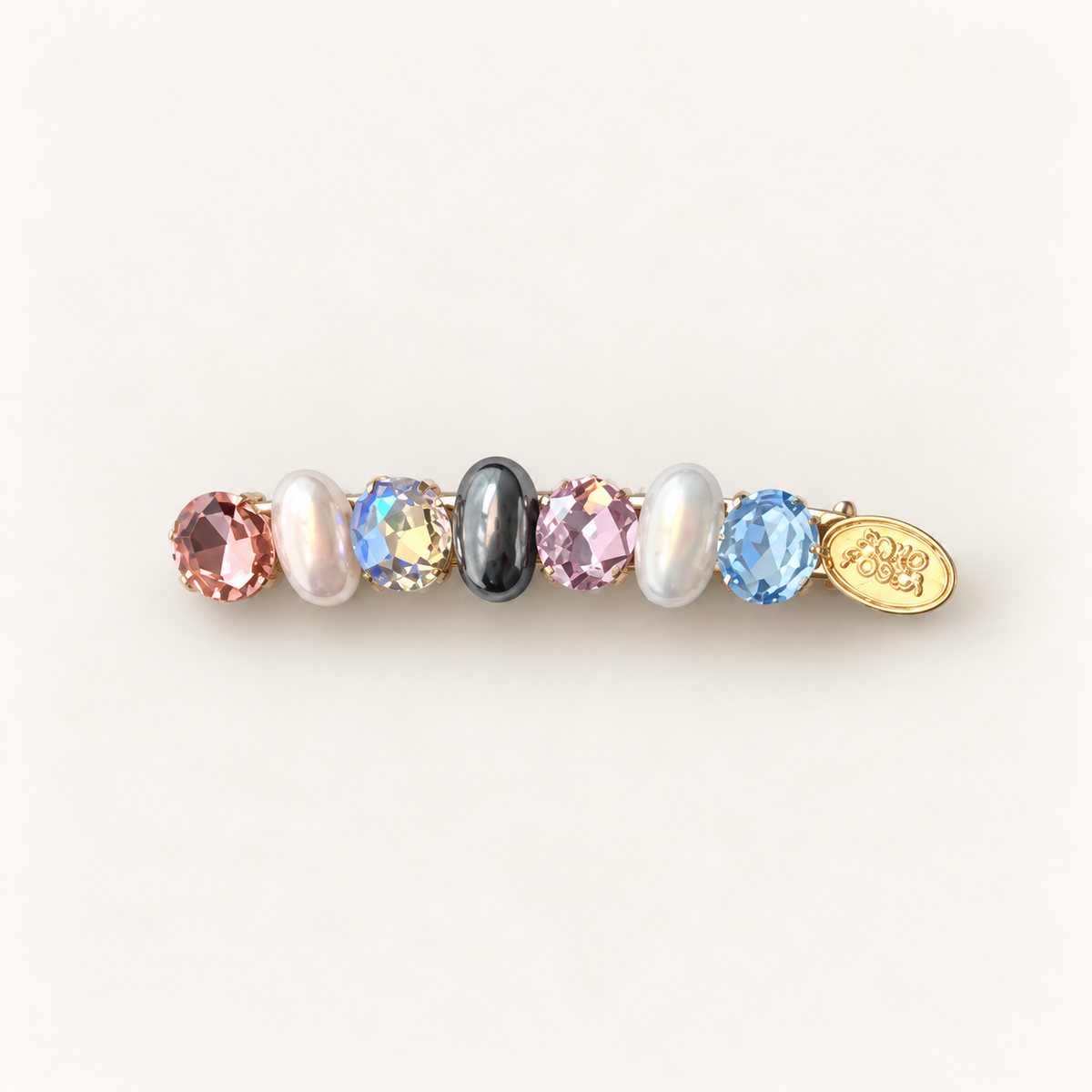 cotivie Gemstone Pearl Barrette