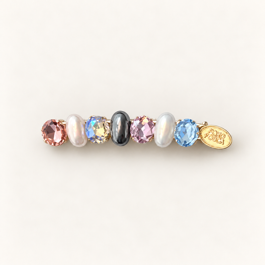 cotivie Gemstone Pearl Barrette